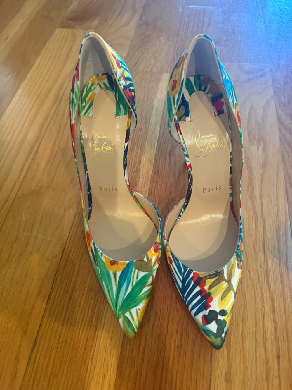 Christian Louboutin Iriza Floral Print Half d'Orsay Pump - Picture 4 of 9